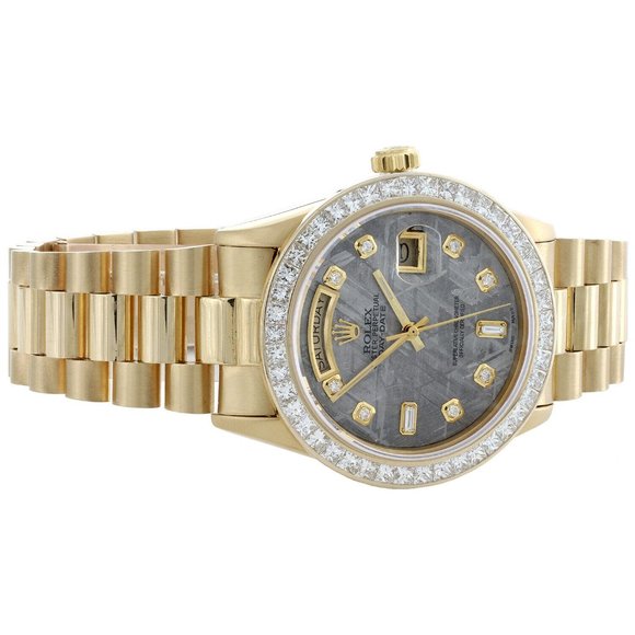 Rolex Day-Date 36mm Custom Bezel Watch w/ Rolex Box - Picture 3 of 8